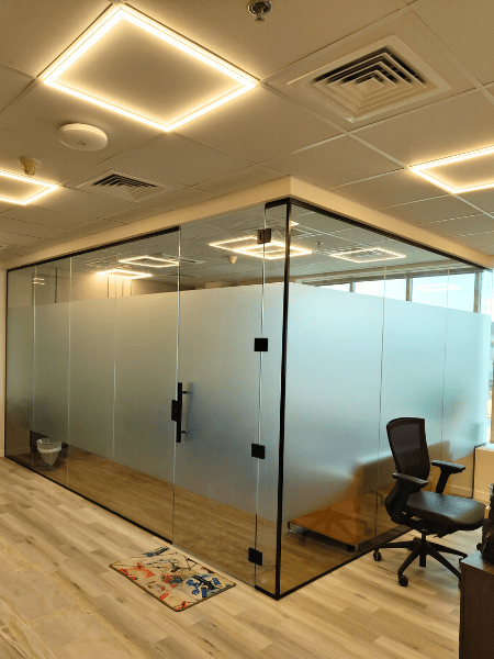 Glass Room Office Partition Dubai Modern Cabin