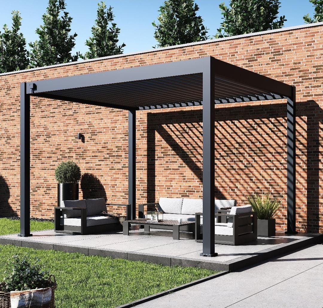 Modern Aluminium Pergola Dubai Backyard
